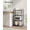 imageSONGMICS 5Tier Metal Storage Rack Shelving Unit with X Side Frames Dense Mesh 126 x 315 x 573 Inches for Entryway Kitchen Living Room Bathroom Industrial Style Cloud White UBSC185W01Ink Black