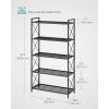 imageSONGMICS 5Tier Metal Storage Rack Shelving Unit with X Side Frames Dense Mesh 126 x 315 x 573 Inches for Entryway Kitchen Living Room Bathroom Industrial Style Cloud White UBSC185W01Ink Black