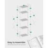 imageSONGMICS 5Tier Metal Storage Rack Shelving Unit with X Side Frames Dense Mesh 126 x 315 x 573 Inches for Entryway Kitchen Living Room Bathroom Industrial Style Cloud White UBSC185W01Ink Black