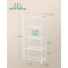 imageSONGMICS 5Tier Metal Storage Rack Shelving Unit with X Side Frames Dense Mesh 126 x 315 x 573 Inches for Entryway Kitchen Living Room Bathroom Industrial Style Cloud White UBSC185W01Cloud White