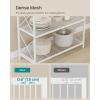 imageSONGMICS 5Tier Metal Storage Rack Shelving Unit with X Side Frames Dense Mesh 126 x 315 x 573 Inches for Entryway Kitchen Living Room Bathroom Industrial Style Cloud White UBSC185W01Cloud White