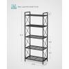 imageSONGMICS 5Tier Metal Storage Rack Shelving Unit with X Side Frames Dense Mesh 126 x 315 x 573 Inches for Entryway Kitchen Living Room Bathroom Industrial Style Cloud White UBSC185W01Ink Black