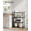 imageSONGMICS 5Tier Metal Storage Rack Shelving Unit with X Side Frames Dense Mesh 126 x 315 x 573 Inches for Entryway Kitchen Living Room Bathroom Industrial Style Cloud White UBSC185W01Ink Black