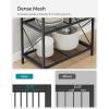 imageSONGMICS 5Tier Metal Storage Rack Shelving Unit with X Side Frames Dense Mesh 126 x 315 x 573 Inches for Entryway Kitchen Living Room Bathroom Industrial Style Cloud White UBSC185W01Ink Black