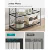 imageSONGMICS 5Tier Metal Storage Rack Shelving Unit with X Side Frames Dense Mesh 126 x 315 x 573 Inches for Entryway Kitchen Living Room Bathroom Industrial Style Cloud White UBSC185W01Ink Black