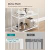 imageSONGMICS 5Tier Metal Storage Rack Shelving Unit with X Side Frames Dense Mesh 126 x 315 x 573 Inches for Entryway Kitchen Living Room Bathroom Industrial Style Cloud White UBSC185W01Cloud White