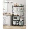 imageSONGMICS 5Tier Metal Storage Rack Shelving Unit with X Side Frames Dense Mesh 126 x 315 x 573 Inches for Entryway Kitchen Living Room Bathroom Industrial Style Cloud White UBSC185W01Ink Black