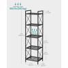 imageSONGMICS 5Tier Metal Storage Rack Shelving Unit with X Side Frames Dense Mesh 126 x 315 x 573 Inches for Entryway Kitchen Living Room Bathroom Industrial Style Cloud White UBSC185W01Ink Black