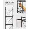 imageSONGMICS 5Tier Metal Storage Rack Shelving Unit with X Side Frames Dense Mesh 126 x 315 x 573 Inches for Entryway Kitchen Living Room Bathroom Industrial Style Cloud White UBSC185W01Ink Black