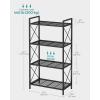 imageSONGMICS 5Tier Metal Storage Rack Shelving Unit with X Side Frames Dense Mesh 126 x 315 x 573 Inches for Entryway Kitchen Living Room Bathroom Industrial Style Cloud White UBSC185W01Ink Black