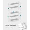 imageSONGMICS 5Tier Metal Storage Rack Shelving Unit with X Side Frames Dense Mesh 126 x 315 x 573 Inches for Entryway Kitchen Living Room Bathroom Industrial Style Cloud White UBSC185W01Ink Black