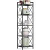 imageSONGMICS 5Tier Metal Storage Rack Shelving Unit with X Side Frames Dense Mesh 126 x 315 x 573 Inches for Entryway Kitchen Living Room Bathroom Industrial Style Cloud White UBSC185W01Ink Black