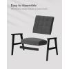 imageSONGMICS Accent Leisure Chair MidCentury Modern Arm Chair with Solid Wood Armrests and Legs 1Seat Cushioned Sofa for Living Room Bedroom Balcony Studio Light Gray ULAC001G01Classic Black