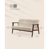 imageSONGMICS Accent Leisure Chair MidCentury Modern Arm Chair with Solid Wood Armrests and Legs 1Seat Cushioned Sofa for Living Room Bedroom Balcony Studio Light Gray ULAC001G01Sand Beige