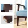 imageSONGMICS Accent Leisure Chair MidCentury Modern Arm Chair with Solid Wood Armrests and Legs 1Seat Cushioned Sofa for Living Room Bedroom Balcony Studio Light Gray ULAC001G01Lake Blue