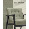 imageSONGMICS Accent Leisure Chair MidCentury Modern Arm Chair with Solid Wood Armrests and Legs 1Seat Cushioned Sofa for Living Room Bedroom Balcony Studio Light Gray ULAC001G01Olive Green