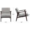 imageSONGMICS Accent Leisure Chair MidCentury Modern Arm Chair with Solid Wood Armrests and Legs 1Seat Cushioned Sofa for Living Room Bedroom Balcony Studio Light Gray ULAC001G01Light Gray