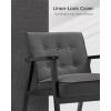 imageSONGMICS Accent Leisure Chair MidCentury Modern Arm Chair with Solid Wood Armrests and Legs 1Seat Cushioned Sofa for Living Room Bedroom Balcony Studio Light Gray ULAC001G01Classic Black