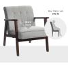 imageSONGMICS Accent Leisure Chair MidCentury Modern Arm Chair with Solid Wood Armrests and Legs 1Seat Cushioned Sofa for Living Room Bedroom Balcony Studio Light Gray ULAC001G01Light Gray