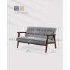 imageSONGMICS Accent Leisure Chair MidCentury Modern Arm Chair with Solid Wood Armrests and Legs 1Seat Cushioned Sofa for Living Room Bedroom Balcony Studio Light Gray ULAC001G01Dove Gray