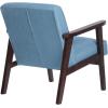imageSONGMICS Accent Leisure Chair MidCentury Modern Arm Chair with Solid Wood Armrests and Legs 1Seat Cushioned Sofa for Living Room Bedroom Balcony Studio Light Gray ULAC001G01Lake Blue