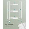 imageSONGMICS Bamboo Rolling Cart 3Tier Utility Cart on Wheels Slim Narrow Storage Shelf Bamboo Shelves SpaceSaving Multifunctional for Bathroom Kitchen White and Natural UBCB083N02White
