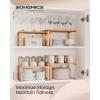 imageSONGMICS Cabinet Organizer Shelf Set of 2 Kitchen Counter Shelves Kitchen Storage Spice Rack Stackable Expandable Metal and Engineered Wood Ink Black and Ebony Black UKCS02B01Apricot Orange