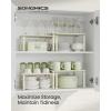 imageSONGMICS Cabinet Organizer Shelf Set of 2 Kitchen Counter Shelves Kitchen Storage Spice Rack Stackable Expandable Metal and Engineered Wood Ink Black and Ebony Black UKCS02B01Cream White