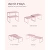 imageSONGMICS Cabinet Organizer Shelf Set of 2 Kitchen Counter Shelves Kitchen Storage Spice Rack Stackable Expandable Metal and Engineered Wood Ink Black and Ebony Black UKCS02B01Jelly Pink