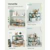 imageSONGMICS Cabinet Organizer Shelf Set of 2 Kitchen Counter Shelves Kitchen Storage Spice Rack Stackable Expandable Metal and Engineered Wood Ink Black and Ebony Black UKCS02B01Ivy Green