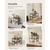 imageSONGMICS Cabinet Organizer Shelf Set of 2 Kitchen Counter Shelves Kitchen Storage Spice Rack Stackable Expandable Metal and Engineered Wood Ink Black and Ebony Black UKCS02B01Ink Black  Ebony Black
