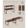 imageSONGMICS Cabinet Organizer Shelf Set of 2 Kitchen Counter Shelves Kitchen Storage Spice Rack Stackable Expandable Metal and Engineered Wood Ink Black and Ebony Black UKCS02B01Natural Walnut  Matte Black