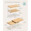 imageSONGMICS Cabinet Organizer Shelf Set of 2 Kitchen Counter Shelves Kitchen Storage Spice Rack Stackable Expandable Metal and Engineered Wood Ink Black and Ebony Black UKCS02B01Cloud White  Natural Beige