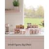 imageSONGMICS Cabinet Organizer Shelf Set of 2 Kitchen Counter Shelves Kitchen Storage Spice Rack Stackable Expandable Metal and Engineered Wood Ink Black and Ebony Black UKCS02B01Jelly Pink