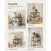imageSONGMICS Cabinet Organizer Shelf Set of 2 Kitchen Counter Shelves Kitchen Storage Spice Rack Stackable Expandable Metal and Engineered Wood Ink Black and Ebony Black UKCS02B01Ink Black  Ebony Black