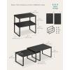 imageSONGMICS Cabinet Organizer Shelf Set of 2 Kitchen Counter Shelves Kitchen Storage Spice Rack Stackable Expandable Metal and Engineered Wood Ink Black and Ebony Black UKCS02B01Ink Black  Ebony Black
