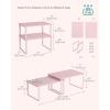 imageSONGMICS Cabinet Organizer Shelf Set of 2 Kitchen Counter Shelves Kitchen Storage Spice Rack Stackable Expandable Metal and Engineered Wood Ink Black and Ebony Black UKCS02B01Jelly Pink