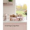 imageSONGMICS Cabinet Organizer Shelf Set of 2 Kitchen Counter Shelves Kitchen Storage Spice Rack Stackable Expandable Metal and Engineered Wood Ink Black and Ebony Black UKCS02B01Jelly Pink