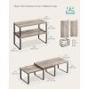imageSONGMICS Cabinet Organizer Shelf Set of 2 Kitchen Counter Shelves Kitchen Storage Spice Rack Stackable Expandable Metal and Engineered Wood Ink Black and Ebony Black UKCS02B01Ink Black  Heather Greige