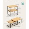 imageSONGMICS Cabinet Organizer Shelf Set of 2 Kitchen Counter Shelves Kitchen Storage Spice Rack Stackable Expandable Metal and Engineered Wood Ink Black and Ebony Black UKCS02B01Ink Black  Natural Beige