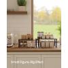 imageSONGMICS Cabinet Organizer Shelf Set of 2 Kitchen Counter Shelves Kitchen Storage Spice Rack Stackable Expandable Metal and Engineered Wood Ink Black and Ebony Black UKCS02B01Natural Walnut  Matte Black