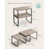 imageSONGMICS Cabinet Organizer Shelf Set of 2 Kitchen Counter Shelves Kitchen Storage Spice Rack Stackable Expandable Metal and Engineered Wood Ink Black and Ebony Black UKCS02B01Ink Black  Heather Greige