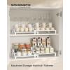 imageSONGMICS Display Risers Set of 2 Engineered Wood Perfume Organizer Stand 4Tier Cupcake Stand Holder Spice Rack Shelf Risers for Figures Dessert Shelves Natural Beige and Ink Black UKCS216N01Snow White  Cloud White