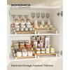 imageSONGMICS Display Risers Set of 2 Engineered Wood Perfume Organizer Stand 4Tier Cupcake Stand Holder Spice Rack Shelf Risers for Figures Dessert Shelves Natural Beige and Ink Black UKCS216N01Natural Beige  Cloud White