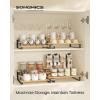 imageSONGMICS Display Risers Set of 2 Engineered Wood Perfume Organizer Stand 4Tier Cupcake Stand Holder Spice Rack Shelf Risers for Figures Dessert Shelves Natural Beige and Ink Black UKCS216N01Natural Beige  Ink Black