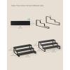 imageSONGMICS Display Risers Set of 2 Engineered Wood Perfume Organizer Stand 4Tier Cupcake Stand Holder Spice Rack Shelf Risers for Figures Dessert Shelves Natural Beige and Ink Black UKCS216N01Ebony Black  Ink Black