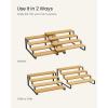 imageSONGMICS Display Risers Set of 2 Engineered Wood Perfume Organizer Stand 4Tier Cupcake Stand Holder Spice Rack Shelf Risers for Figures Dessert Shelves Natural Beige and Ink Black UKCS216N01Natural Beige  Ink Black