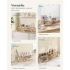 imageSONGMICS Display Risers Set of 2 Engineered Wood Perfume Organizer Stand 4Tier Cupcake Stand Holder Spice Rack Shelf Risers for Figures Dessert Shelves Natural Beige and Ink Black UKCS216N01Natural Beige  Cloud White
