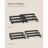 imageSONGMICS Display Risers Set of 2 Engineered Wood Perfume Organizer Stand 4Tier Cupcake Stand Holder Spice Rack Shelf Risers for Figures Dessert Shelves Natural Beige and Ink Black UKCS216N01Ebony Black  Ink Black
