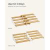imageSONGMICS Display Risers Set of 2 Engineered Wood Perfume Organizer Stand 4Tier Cupcake Stand Holder Spice Rack Shelf Risers for Figures Dessert Shelves Natural Beige and Ink Black UKCS216N01Natural Beige  Cloud White